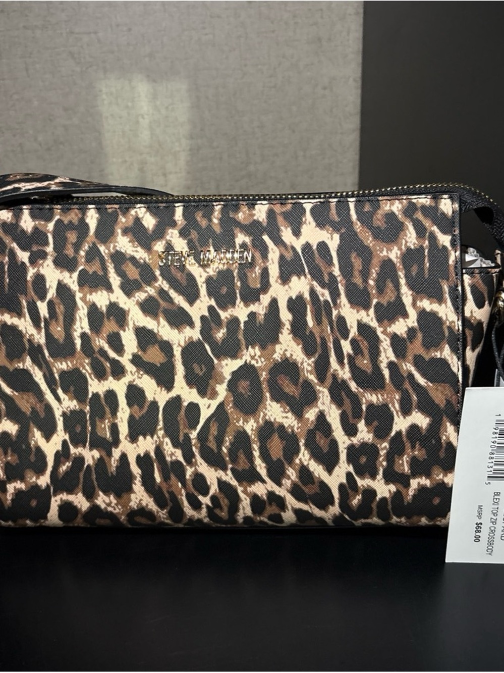 Steve Madden Leopard Print Wristlet Clutch - Brown, Black, Cream